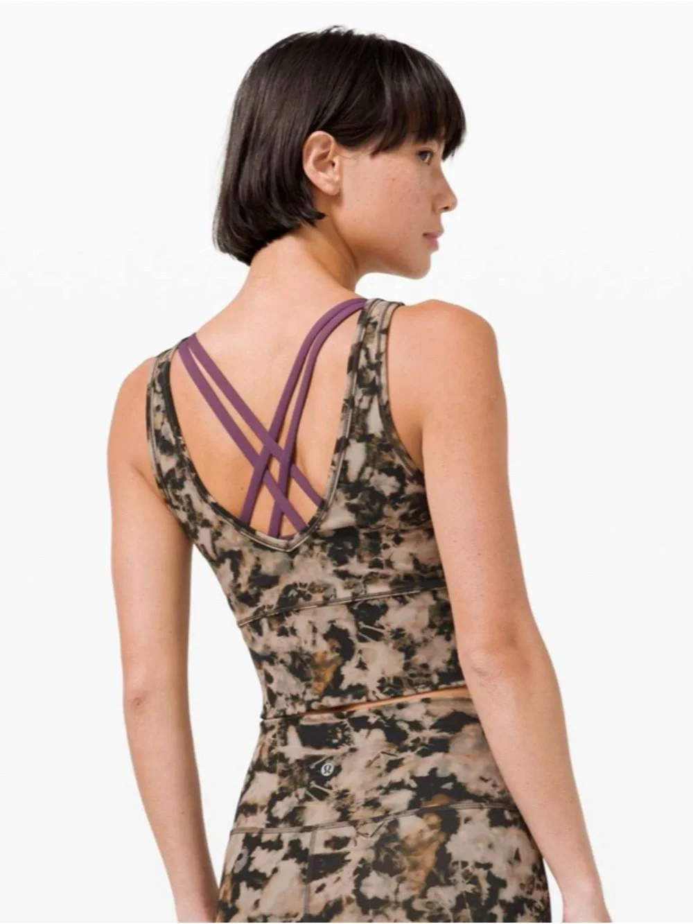 Lululemon Power Pivot Tank *Everlux  Dispersed Light Raw Linen Multi Size 4